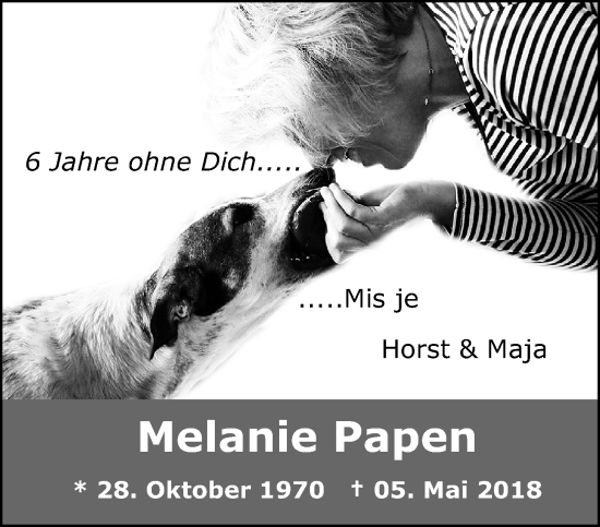 Traueranzeige von Melanie Papen von trauer.extra-tipp-moenchengladbach.de