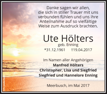 Traueranzeige von Ute Hölters von trauer.mein.krefeld.de