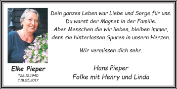Traueranzeige von Elke Pieper von trauer.mein.krefeld.de