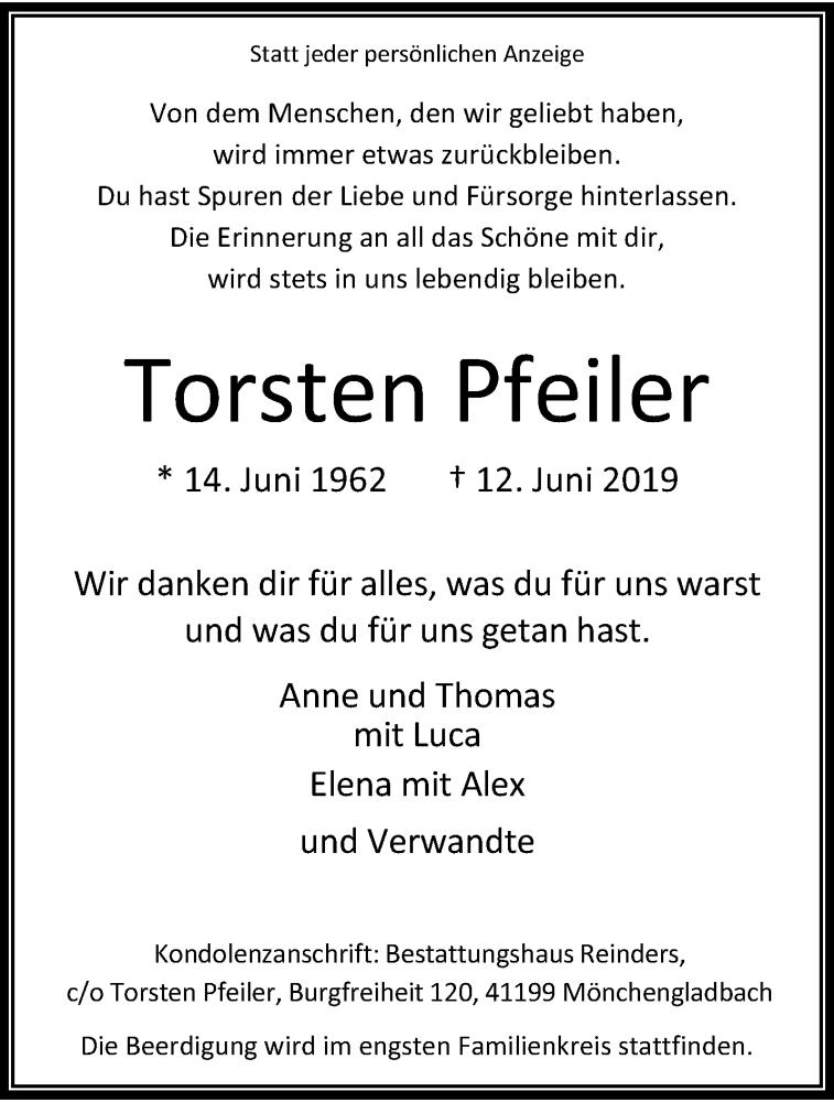  Traueranzeige für Torsten Pfeiler vom 30.06.2019 aus trauer.extra-tipp-moenchengladbach.de