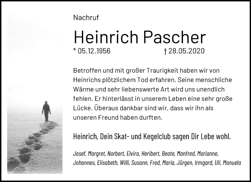  Traueranzeige für Heinrich Pascher vom 07.06.2020 aus trauer.extra-tipp-moenchengladbach.de