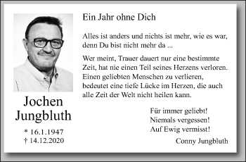 Traueranzeige von Jochen Jungbluth von trauer.mein.krefeld.de