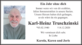 Traueranzeige von Karl-Heinz Truschzinski von trauer.extra-tipp-moenchengladbach.de