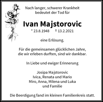 Traueranzeige von Ivan Majstorovic von trauer.wuppertaler-rundschau.de