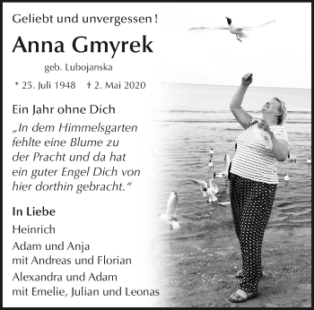 Traueranzeige von Anna Gmyrek von trauer.mein.krefeld.de
