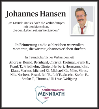 Traueranzeige von Johannes Hansen von trauer.extra-tipp-moenchengladbach.de