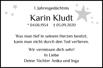 Traueranzeige von Karin Kludt von trauer.extra-tipp-moenchengladbach.de